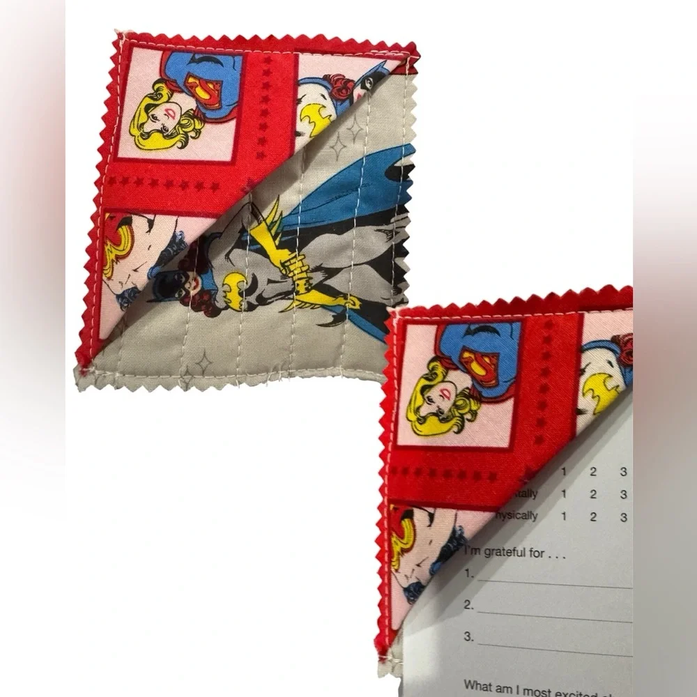 Superhero Comic Book Fabric Corner Bookmark